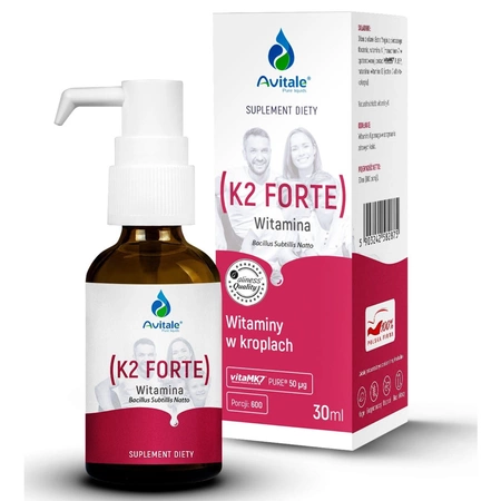 Witamina K2 FORTE 50 mcg (VitaMK7) w Kroplach 30 ml Avitale Aliness