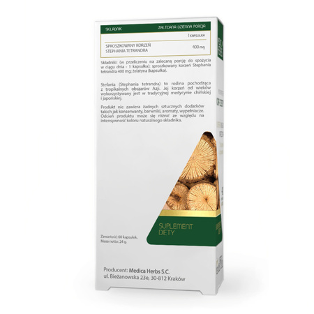 Medica Herbs Korzeń Stefanii (Stephania Root) 400 mg - 60 kapsułek