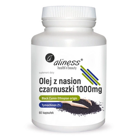 Olej z Czarnuszki 1000 mg Kwasy tłuszczowe (60 kaps) Aliness