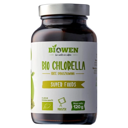 Biowen Chlorella w proszku 120g Naturalna alga Superfood