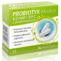 Aliness Probiotyk Medica 4,2 mld + Prebiotyk i Witamina C - 15 kapsułek