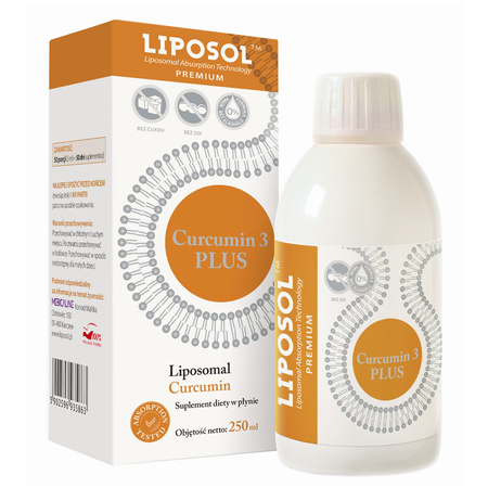 Kurkumina w płynie 250 ml Liposomalna Curcumin 3 PLUS Aliness