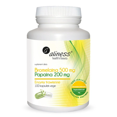 Bromelaina 500 mg Papaina 200 mg (100 kaps) Aliness