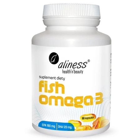 Fish Omega-3 EPA 180 mg DHA 120 mg Kwasy tłuszczowe (90 kaps) Aliness