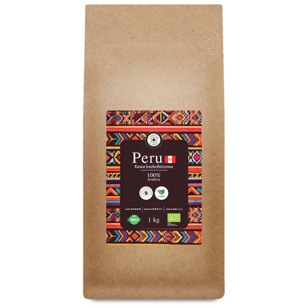 Kawa ziarnista Bezkofeinowa ARABICA 100% Ekologiczna BIO 1kg Ecoblik