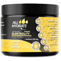 Elektrolity Lemon ALLHydrate + Kofeina 200 mg 50 porcji w proszku Aliness