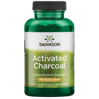 Swanson Węgiel aktywny drzewny 260 mg 120 kapsułek Trawienie Jelita
