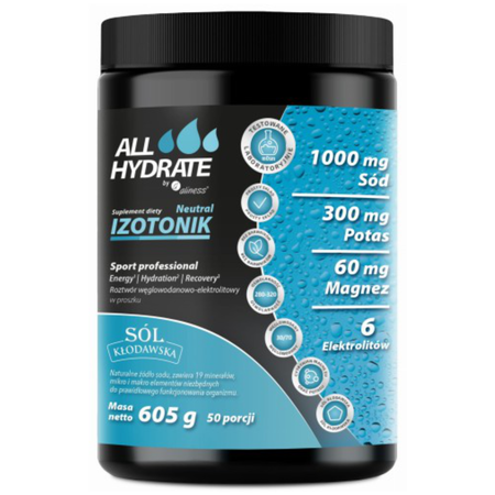 Aliness AllHydrate Izotonik Smak neutralny w proszku 605g - 50 porcji 