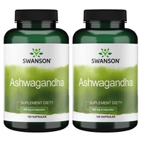 2x Swanson Ashwagandha 450 mg 100 kapsułek Żeń-szeń Indyjski
