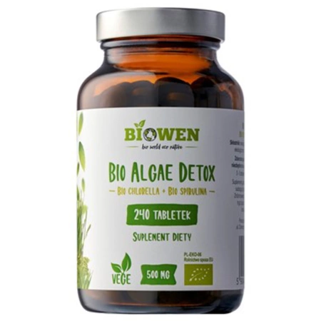 Biowen Algi Detox 500 mg Chlorella i spirulina 240 tabletek