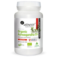 Ashwagandha KSM-66 (100 kaps) Witania Ospała Adaptogen Aliness