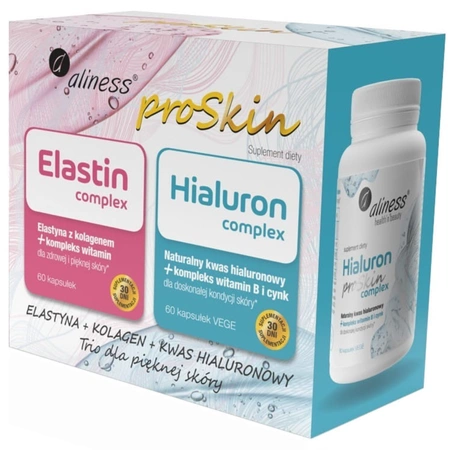 Aliness Zestaw ProSkin (Elastin Complex + Hialuron Complex) Elastyna Kolagen 2 x 60 kaps