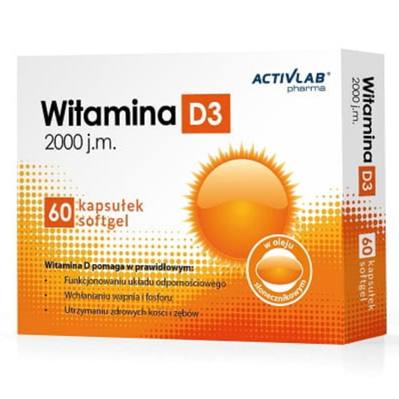 Activlab Pharma Witamina D3 2000 j.m. - 60 kapsułek softgel