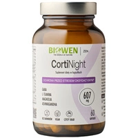 Biowen CortiNight Magnolia, Ashwagandha, GABA, L-Teanina - 60 kapsułek