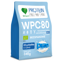 BeOrganic Białko serwatkowe WPC 80 BIO PURE w proszku Bezsmakowe - 345g