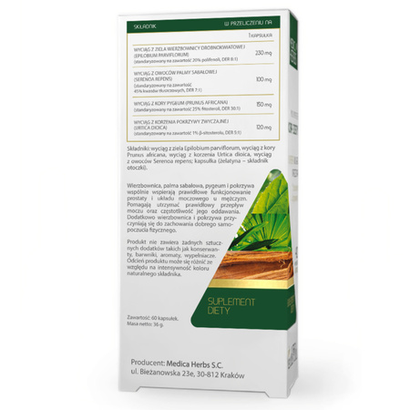 Wierzbownica Palma Sabałowa (Wsparcie Prostaty) 600 mg (60 kaps) Medica Herbs
