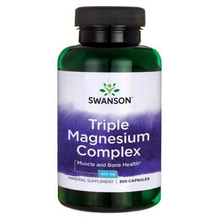 Swanson Triple Magnesium Complex, magnez 400 mg 300 kapsułek