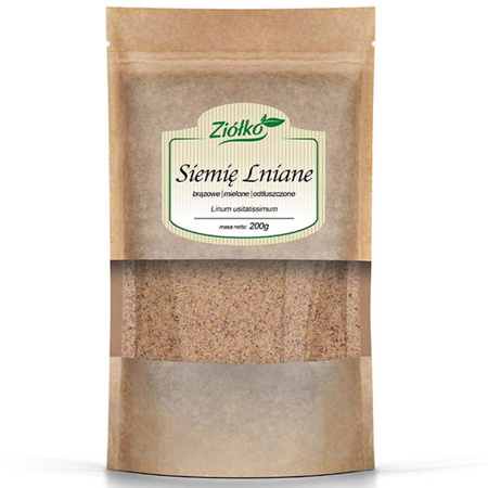 Ziółko Siemię Lniane brązowe Mielone Odtłuszczone - 200 g