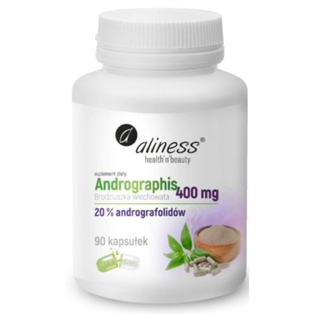 Aliness Andrographis Paniculata (Brodziuszka wiechowata) 400 mg - 90 kapsułek