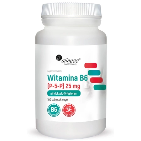 Witamina B6 (P-5-P) 25 mg 100 tabletek VEGE Aliness