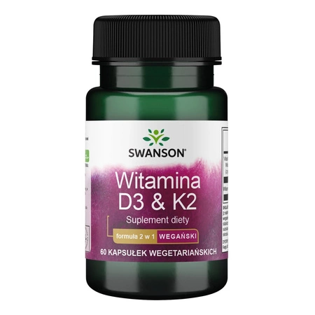 Swanson Witamina D3 2000IU + K2 75 mcg - 60 kapsułek vege