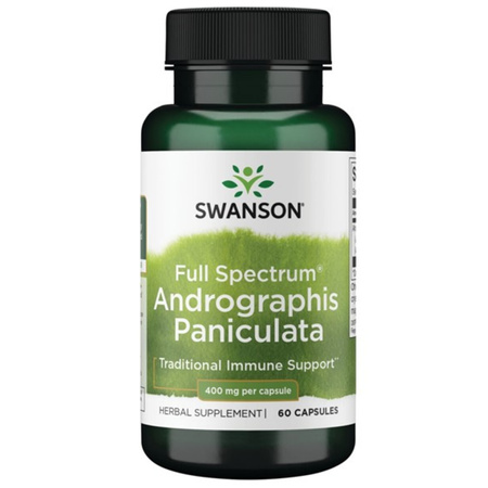 Swanson Andrographis Paniculata (Brodziuszka wiechowata) 400 mg - 60 kapsułek