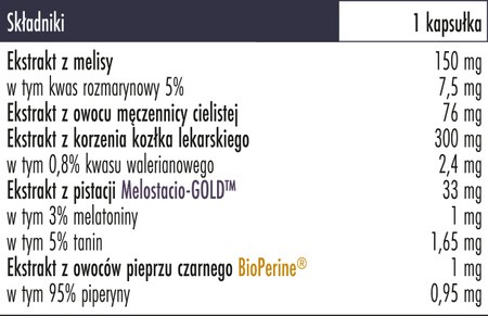 Biowen Sleep Support Melatonina z Pistacji, Melisa, Waleriana - 60 kapsułek