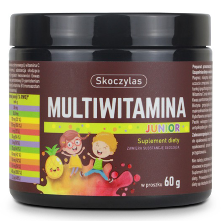Skoczylas Multiwitamina Junior w proszku 60g Witaminy Minerały dla Dzieci Odporność Mocne Kości