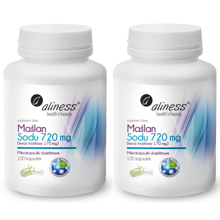 [Zestaw] 2x Maślan Sodu 550 mg Kwas Masłowy 170 mg 100 kapsułek