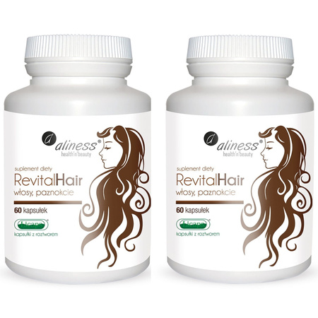 [Zestaw] 2x Aliness RevitalHair Biotyna, Aminokwasy, Witaminy i Krzemionka - 60 kapsułek