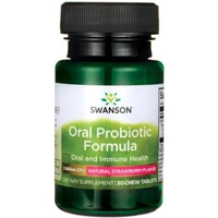 Swanson Oral Probiotic Formula smak Truskawkowy - 30 tabletek do ssania
