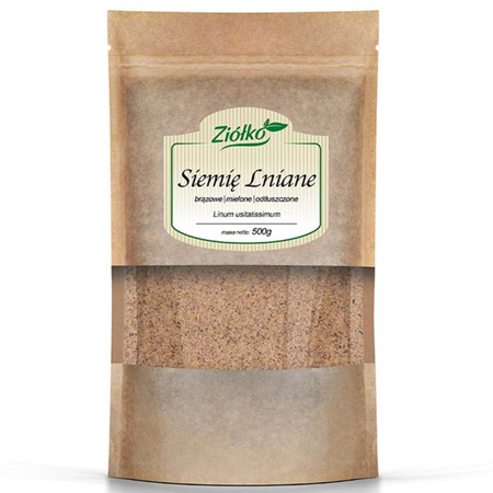 Ziółko Siemię Lniane brązowe Mielone Odtłuszczone - 500 g
