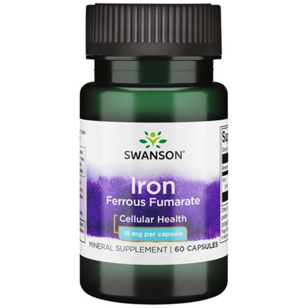 Swanson Fumaran żelaza 18 mg - 60 kapsułek