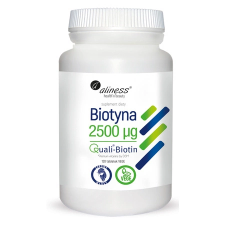 Biotyna Witamina B7 2500 mcg (120 tabletek) Aliness