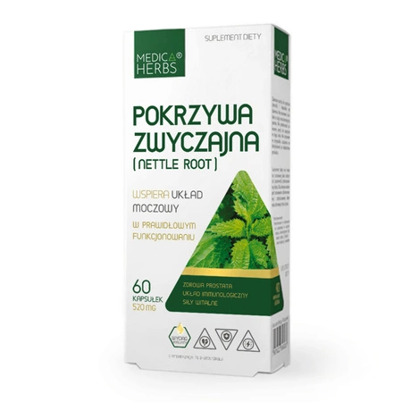 Medica Herbs Pokrzywa zwyczajna (Nettle root) 520 mg - 60 kapsułek