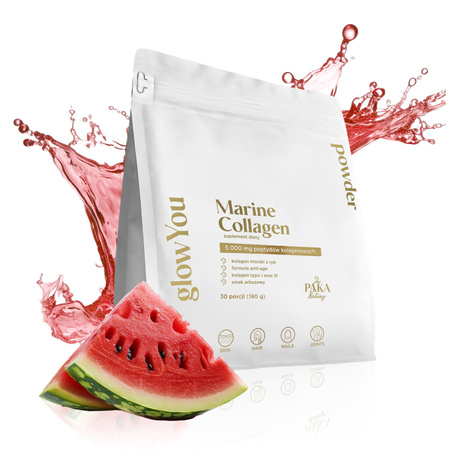 Kolagen Morski glow You 5000 mg Arbuzowy Peptydy kolagenowe w proszku (30 porcji) Paka Natury