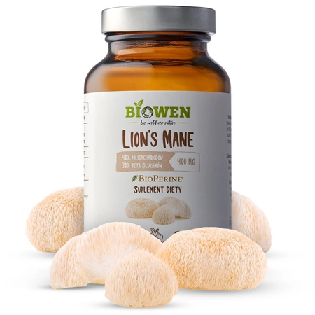 Biowen Lion's mane 400 mg Soplówka jeżowata 90 kapsułek