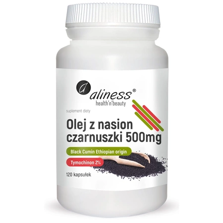 Olej z nasion czarnuszki 2% 500 mg (120 kaps) Alergia Odporność Aliness