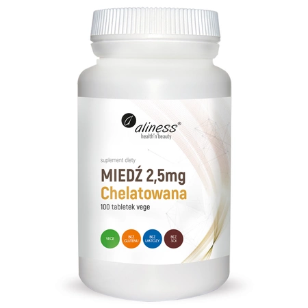 Miedź Chelatowana 2,5 mg Aliness 100 tabletek