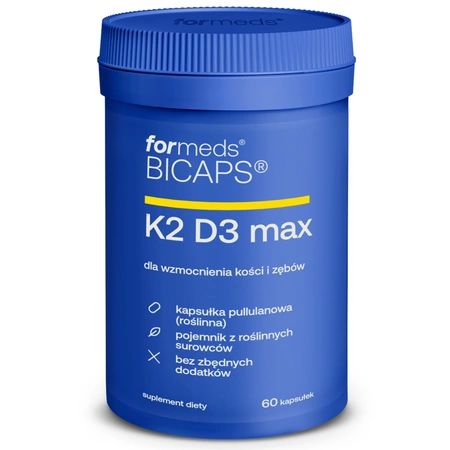 BICAPS Witamina K2 D3 MAX K2 MK-7 200 mcg + D3 4000 IU (60 kaps) ForMeds