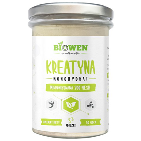 Kreatyna monohydrat mikronizowana 200 MESH w proszku - 250g Biowen