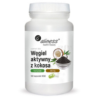 Węgiel aktywny z kokosa 300 mg (100 kaps) Aliness