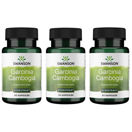 [Zestaw] 3x Swanson Garcinia Cambogia Extract 5:1 80 mg 60 kapsułek