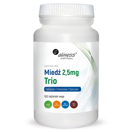 Miedź Organiczna 3 formy miedzi 2,5 mg TRIO (100 tabl) Aliness