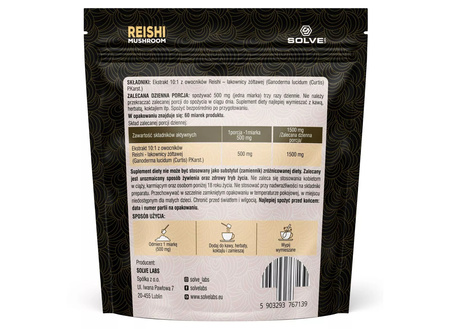 Reishi (Ganoderma Lucidum) Ekstrakt 10:1 (30 g) Mushroom Powder Solve Labs