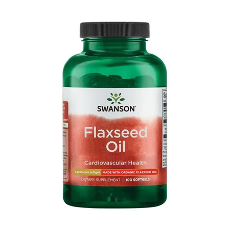 Swanson Olej Lniany (Flaxseed Oil) 1000 mg - 100 kapsułek