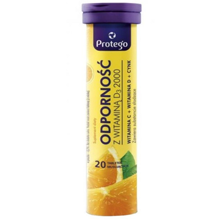 Protego Odporność z Witaminą D3 2000 IU - 20 tabletek musujących