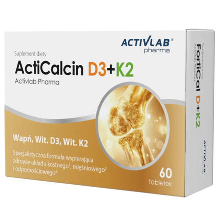 Activlab Pharma ActiCalcin Wapń + Witamina D3+K2 - 60 tabletek