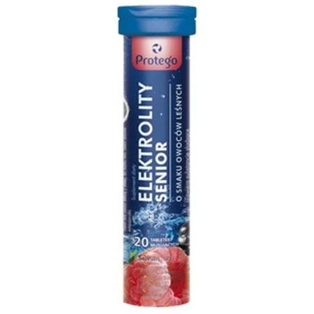 Protego Elektrolity SENIOR o smaku owoców leśnych - 20 tabletek musujących
