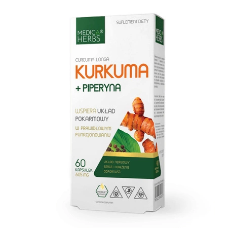 Kurkuma + Piperyna 602 mg (60 kaps) Medica Herbs